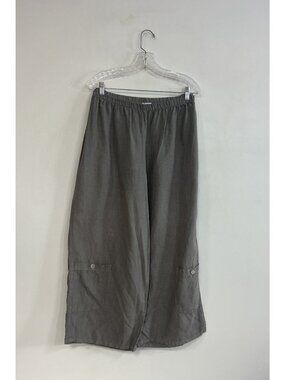 Heaven Pants 100% Linen Wide Leg Pull On Cropped Ankle Womens XL